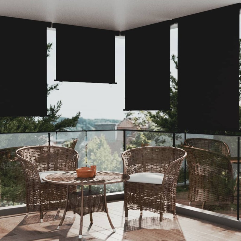 vidaXL Toldo lateral de balcón negro 122x250 cm vidaXL Toldo lateral de balcón negro 122x250 cm