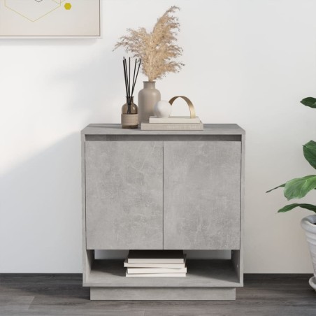 vidaXL Aparador de madera contrachapada gris hormigón 70x41x75 cm