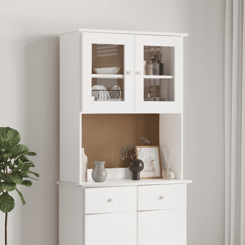 vidaXL Armario superior de tocador ALTA madera pino blanco 77x30x92cm vidaXL Armario superior de tocador ALTA madera pino blanco 77x30x92cm