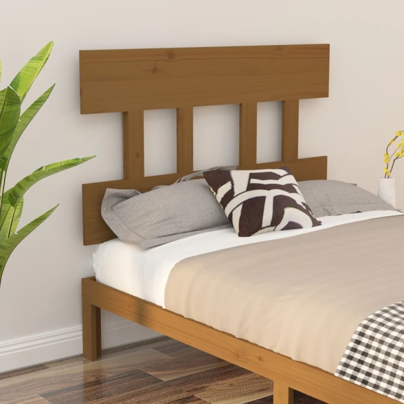 vidaXL Cabecero de cama madera maciza de pino marrón miel 93,5x3x81 cm vidaXL Cabecero de cama madera maciza de pino marrón miel 93,5x3x81 cm