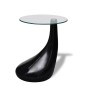 vidaXL Mesa de centro con superficie redonda vidrio negro brillante vidaXL Mesa de centro con superficie redonda vidrio negro brillante