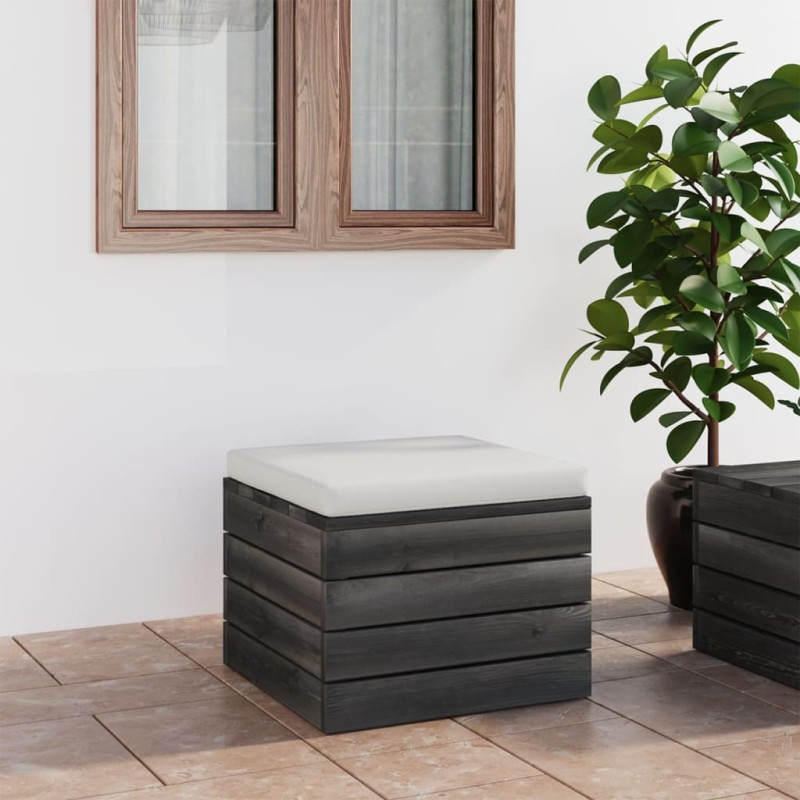 vidaXL Otomana de palets para jardín con cojín madera de pino vidaXL Otomana de palets para jardín con cojín madera de pino