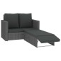 vidaXL Set de muebles de jardín 2 pzas y cojines ratán sintético gris vidaXL Set de muebles de jardín 2 pzas y cojines ratán sintético gris