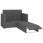 vidaXL Set de muebles de jardín 2 pzas y cojines ratán sintético gris vidaXL Set de muebles de jardín 2 pzas y cojines ratán sintético gris