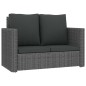 vidaXL Set de muebles de jardín 2 pzas y cojines ratán sintético gris vidaXL Set de muebles de jardín 2 pzas y cojines ratán sintético gris