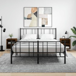 vidaXL Mesita de noche 2 uds madera ingeniería roble marrón 40x30x50cm