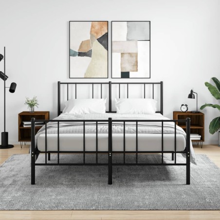 vidaXL Mesita de noche 2 uds madera ingeniería roble marrón 40x30x50cm
