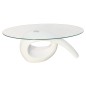 vidaXL Mesa de centro superficie ovalada de vidrio blanco brillante vidaXL Mesa de centro superficie ovalada de vidrio blanco brillante