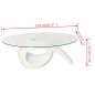 vidaXL Mesa de centro superficie ovalada de vidrio blanco brillante vidaXL Mesa de centro superficie ovalada de vidrio blanco brillante