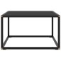 vidaXL Mesa de centro negra con vidrio negro 60x60x35 cm