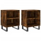 vidaXL Mesitas de noche 2 uds madera ingeniería roble humo 40x30x50 cm vidaXL Mesitas de noche 2 uds madera ingeniería roble humo 40x30x50 cm