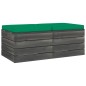 vidaXL Otomanas de palets de jardín 2 pzas cojines madera maciza pino vidaXL Otomanas de palets de jardín 2 pzas cojines madera maciza pino