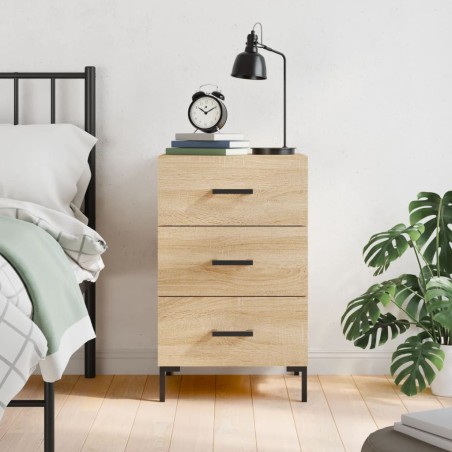 vidaXL Mesita de noche madera de ingeniería roble Sonoma 40x40x66 cm