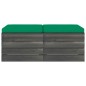 vidaXL Otomanas de palets de jardín 2 pzas cojines madera maciza pino vidaXL Otomanas de palets de jardín 2 pzas cojines madera maciza pino