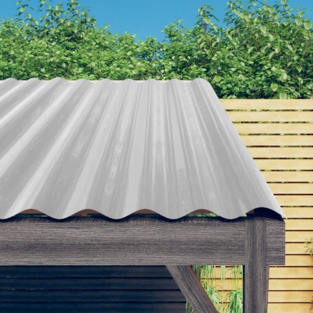 vidaXL Paneles tejado 12 unidades acero recubierto plateado 60x36 cm