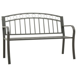 vidaXL Banco de jardín acero gris 120 cm