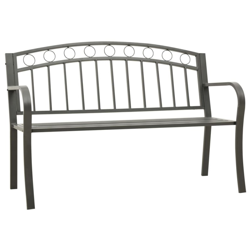vidaXL Banco de jardín acero gris 120 cm vidaXL Banco de jardín acero gris 120 cm