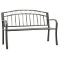 vidaXL Banco de jardín acero gris 120 cm vidaXL Banco de jardín acero gris 120 cm