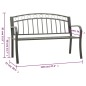 vidaXL Banco de jardín acero gris 120 cm vidaXL Banco de jardín acero gris 120 cm