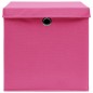vidaXL Cajas de almacenaje con tapas 10 uds tela rosa 32x32x32 cm vidaXL Cajas de almacenaje con tapas 10 uds tela rosa 32x32x32 cm