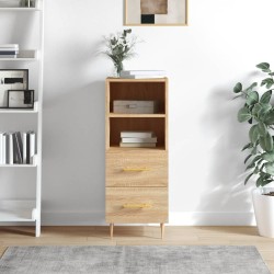 vidaXL Aparador madera contrachapada color roble Sonoma 34,5x34x90 cm