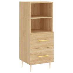 vidaXL Aparador madera contrachapada color roble Sonoma 34,5x34x90 cm