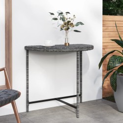 vidaXL Mesa de jardín ratán sintético gris 80x50x75 cm