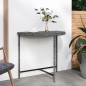 vidaXL Mesa de jardín ratán sintético gris 80x50x75 cm