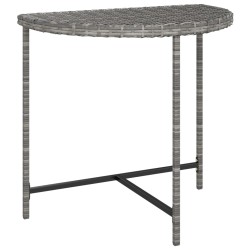 vidaXL Mesa de jardín ratán sintético gris 80x50x75 cm