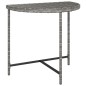 vidaXL Mesa de jardín ratán sintético gris 80x50x75 cm