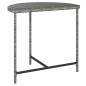 vidaXL Mesa de jardín ratán sintético gris 80x50x75 cm