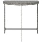 vidaXL Mesa de jardín ratán sintético gris 80x50x75 cm