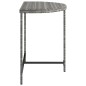 vidaXL Mesa de jardín ratán sintético gris 80x50x75 cm