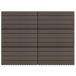 vidaXL Baldosas de porche 6 uds WPC marrón oscuro 60x30 cm 1,08 m²