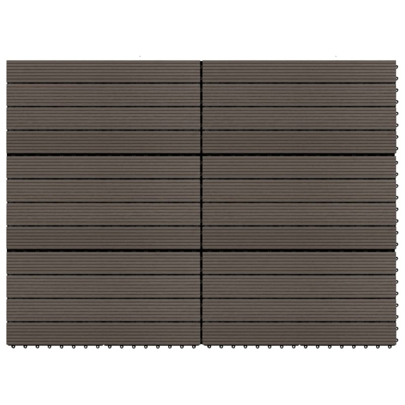 vidaXL Baldosas de porche 6 uds WPC marrón oscuro 60x30 cm 1,08 m² vidaXL Baldosas de porche 6 uds WPC marrón oscuro 60x30 cm 1,08 m²