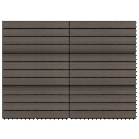 vidaXL Baldosas de porche 6 uds WPC marrón oscuro 60x30 cm 1,08 m²
