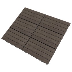 vidaXL Baldosas de porche 6 uds WPC marrón oscuro 60x30 cm 1,08 m²