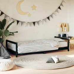 vidaXL Estructura de cama para niños madera de pino negro 80x200 cm