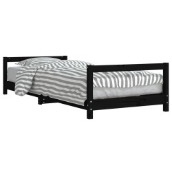 vidaXL Estructura de cama para niños madera de pino negro 80x200 cm