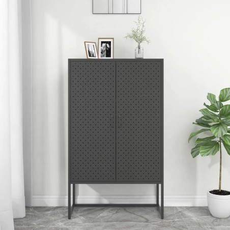 vidaXL Aparador de acero antracita 80x35x135 cm