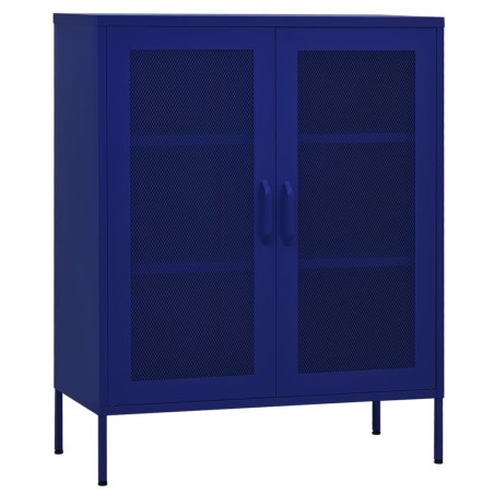 vidaXL Armario de almacenamiento acero azul marino 80x35x101,5 cm