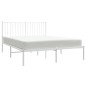 vidaXL Estructura de cama de metal con cabecero blanca 135x190 cm vidaXL Estructura de cama de metal con cabecero blanca 135x190 cm