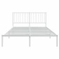 vidaXL Estructura de cama de metal con cabecero blanca 135x190 cm vidaXL Estructura de cama de metal con cabecero blanca 135x190 cm