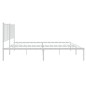vidaXL Estructura de cama de metal con cabecero blanca 135x190 cm vidaXL Estructura de cama de metal con cabecero blanca 135x190 cm