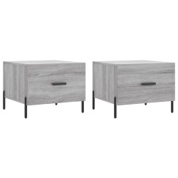 vidaXL Mesas de centro 2 uds madera ingeniería gris Sonoma 50x50x40 cm