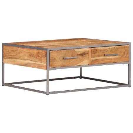 vidaXL Mesa de centro de madera maciza de acacia 75x75x35 cm