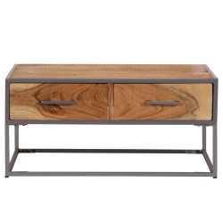 vidaXL Mesa de centro de madera maciza de acacia 75x75x35 cm
