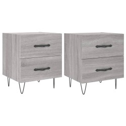 vidaXL Mesitas noche 2 uds madera ingeniería gris Sonoma 40x35x47,5 cm