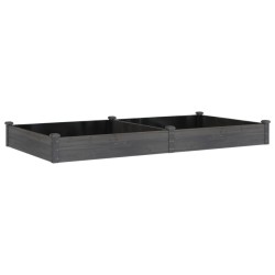 vidaXL Jardinera arriate con forro madera abeto gris 240x120x25 cm