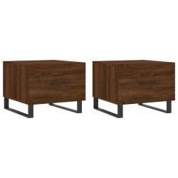 vidaXL Mesas de centro 2 uds madera ingeniería marrón roble 50x50x40cm